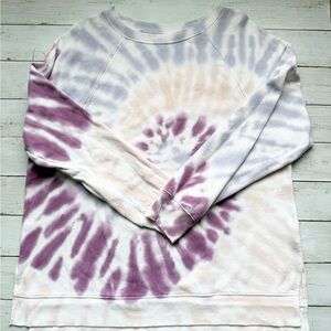 Ultra Flirt Tie Dye Sweatshirt XL Purple Cream Crewneck Cozy Pullover